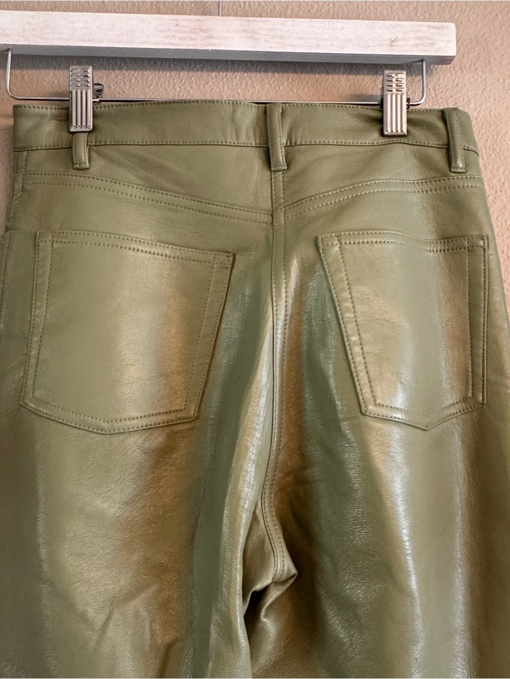 Wilfred Sage Green Faux Leather Waistband‎ Pants